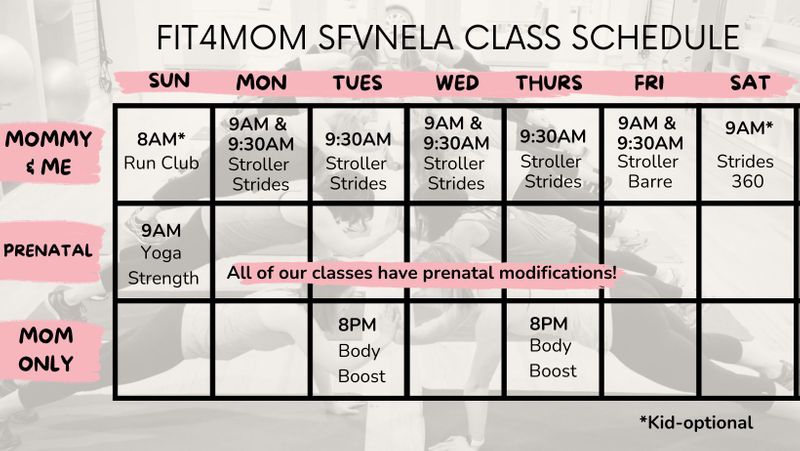 Fit4mom schedule sales